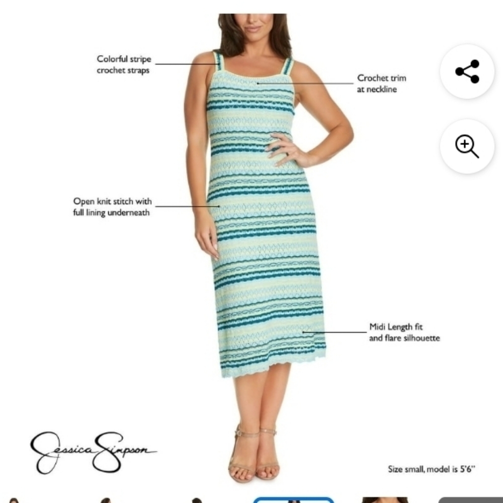 Jessica Simpson Women's Dresses Nwt Jessica Simpson Crochet Midi Dress - Picture 4 of 7